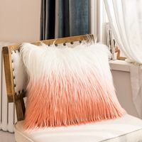 Fashion Simple Gradient Color Double Sided Imitation Rabbit Hair Pillow sku image 3