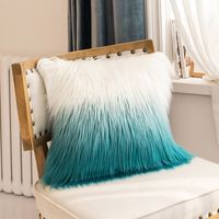 Fashion Simple Gradient Color Double Sided Imitation Rabbit Hair Pillow sku image 4