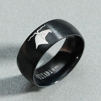 8mm New Fashion Jellyfish Printing Titanium Steel Tail Ring main image 1