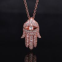 Fashion Simple Micro-encrusted Zircon Pendant Copper Necklace sku image 2