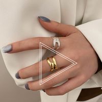 Fashion New Geometric Metal Ring Jewelry sku image 2