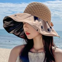 Summer New Wave Point Fisherman Women's Sunscreen Hat Big Brim Empty Top sku image 3