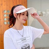 Empty Top Female Summer Outdoor Sun Protection Letter Peaked Cap sku image 3