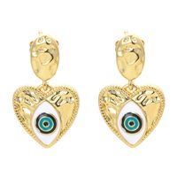 Hip-pop-style Colorful Dripping Oil Devil's Eye Copper Earrings Wholesale sku image 1