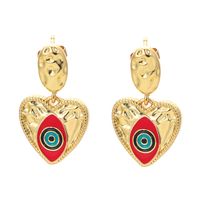 Hip-pop-style Colorful Dripping Oil Devil's Eye Copper Earrings Wholesale sku image 2