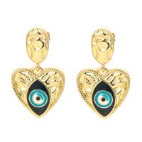 Hip-pop-style Colorful Dripping Oil Devil's Eye Copper Earrings Wholesale sku image 5