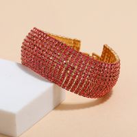 Creative Fashion Diamond Crystal Rhinestone Copper Bracelet Full Diamond sku image 4