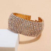 Creative Fashion Diamond Crystal Rhinestone Copper Bracelet Full Diamond sku image 5