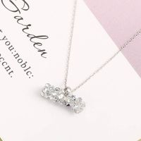 Simple Classic Inlaid Zirconium 925 Sterling Silver Necklace sku image 1