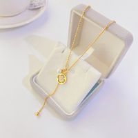 Fashion Simple Titanium Steel Leaf Plated 18k Gold Necklace sku image 1