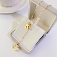 Fashion Cute Titanium Steel Plated 18k Gold Bear Necklace sku image 1