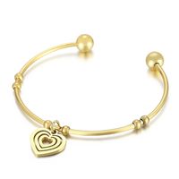 Fashion Heart Stainless Steel 18K Gold Plated No Inlaid In Bulk main image 1
