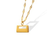 Fashion Simple Titanium Steel 18k Lock Shape Pendant Necklace main image 1