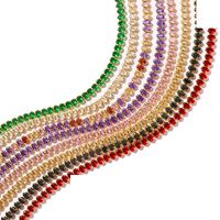 Fashion Simple Colorful Zircon Titanium Steel Necklace Bracelet main image 1