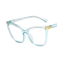 Cat's Eye New Anti-blue Light Retro Large Frame Plain Mirror Fashion Glasses main image 6