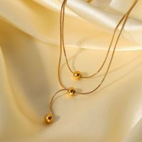 Fashion Simple 18k Gold Stainless Steel Double Layer Necklace main image 3