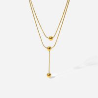 Fashion Simple 18k Gold Stainless Steel Double Layer Necklace main image 6