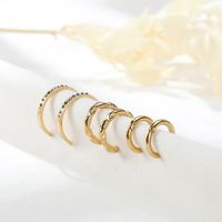 Simple Geometric Stainless Steel 14k Gold Hoop Earrings Set main image 2