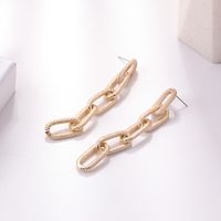 Simple Contrast Color Geometric Tassel Chain Long Earrings main image 3