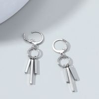 Simple Solid Color Geometric Pillar Tassel Alloy Ear Buckles Earrings Wholesale main image 2