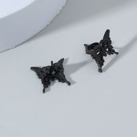 Boucles D&#39;oreilles Clous Creux En Acier Inoxydable Papillon main image 3