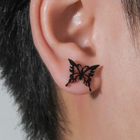 Boucles D&#39;oreilles Clous Creux En Acier Inoxydable Papillon main image 4