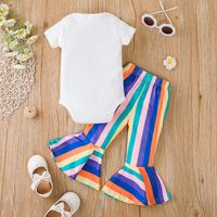 New Letter Short-sleeved Romper Trousers Two-piece Flared Pants Suit main image 5