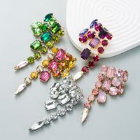 Fashion Shiny Alloy Inlaid Glass Diamond Earrings Wholesale main image 2