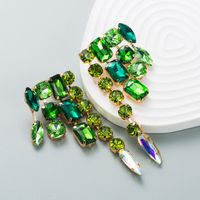 Fashion Shiny Alloy Inlaid Glass Diamond Earrings Wholesale main image 3