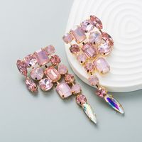 Fashion Shiny Alloy Inlaid Glass Diamond Earrings Wholesale main image 4