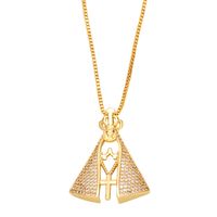 Fashion Religious Element Diamond Pendant Copper Necklace main image 3