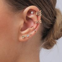 Fashion Stacking Ear Clip Unilateral Alloy Diamond Earrings Set main image 2