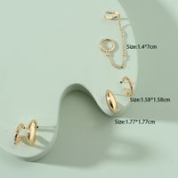 Fashion Alloy Smooth Spiral Chain Tassel Hoop Earrings Set main image 4