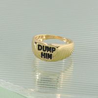 Fashion Jewelry Color Drip Oil Letter Alloy Ring main image 4