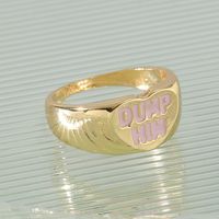 Fashion Jewelry Color Drip Oil Letter Alloy Ring main image 5