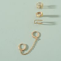 Fashion Hollow Coil Simple Alloy Multiple Pairs Of Chain Earrings main image 3