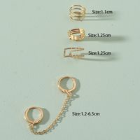 Fashion Hollow Coil Simple Alloy Multiple Pairs Of Chain Earrings main image 4
