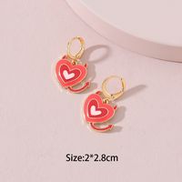 Fashion Alloy Drip Oil Multicolor Heart-shaped Little Devil Cute Earrings main image 3