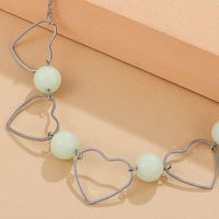 Collier En Alliage De Perles Lumineuses En Forme De Coeur Creux Créatif De Mode main image 1