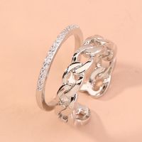 Fashion Micro-encrusted Zircon Female Adjustable Copper Ring main image 3