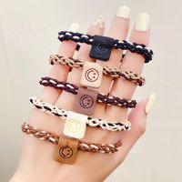 Simple Smiley Face Contrast Color Braided Twist Elastic Rubber Band Wholesale main image 3