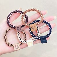 Simple Smiley Face Contrast Color Braided Twist Elastic Rubber Band Wholesale main image 4