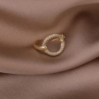 Full Diamond Open Hand Ornament Circle Simple Copper Ring Female Fashion main image 4