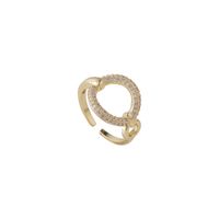 Full Diamond Open Hand Ornament Circle Simple Copper Ring Female Fashion main image 6