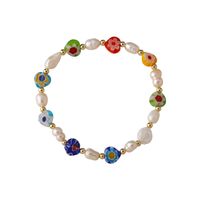 Adorable Bracelet Réglable Élastique Fait Main Avec Des Perles De Couleur Et Des Fleurs main image 6