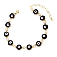 Ethnic Style Color Dripping Oil Evil Eye Copper Inlaid Zircon Gold-plated Bracelet sku image 2