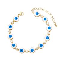Ethnic Style Color Dripping Oil Evil Eye Copper Inlaid Zircon Gold-plated Bracelet sku image 3