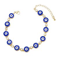 Ethnic Style Color Dripping Oil Evil Eye Copper Inlaid Zircon Gold-plated Bracelet sku image 5