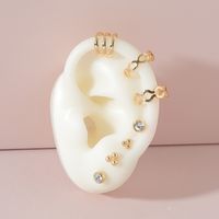 Fashion Stacking Ear Clip Unilateral Alloy Diamond Earrings Set sku image 1