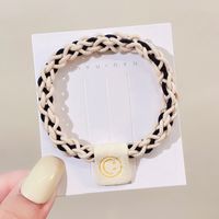 Simple Smiley Face Contrast Color Braided Twist Elastic Rubber Band Wholesale sku image 2